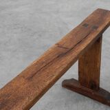 Rustic farmhouse bench in oak, France ca. 1820