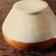 Small vintage two-tone stoneware salad bowl