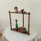 Vintage turned wood wall shelf