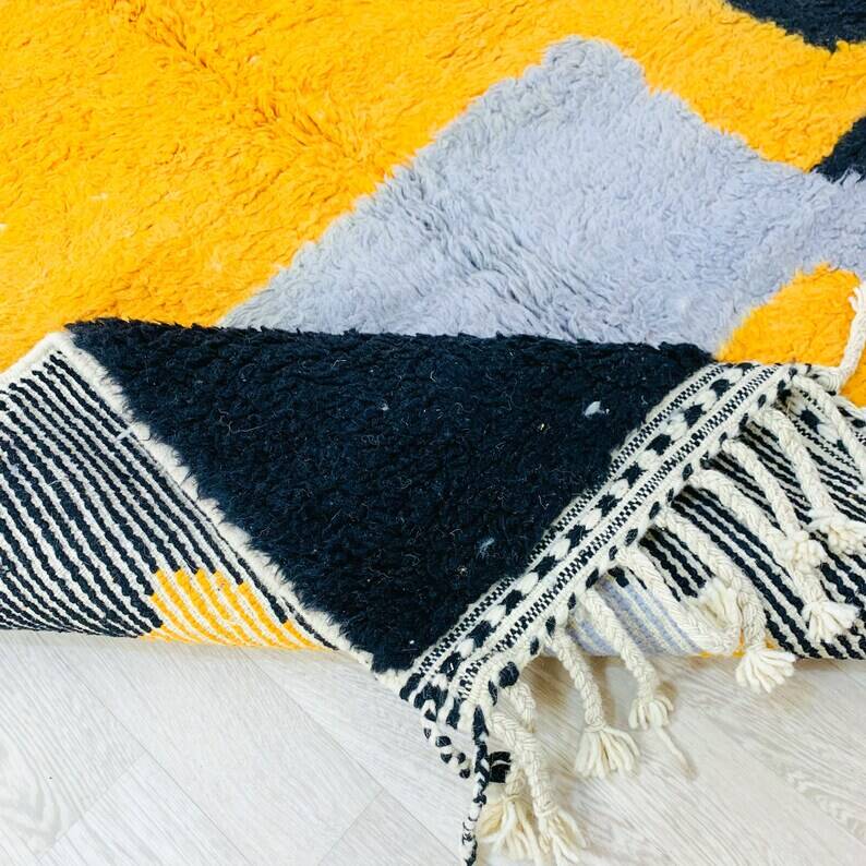 Azilal colorful natural wool handmade rug 300cmx200cm