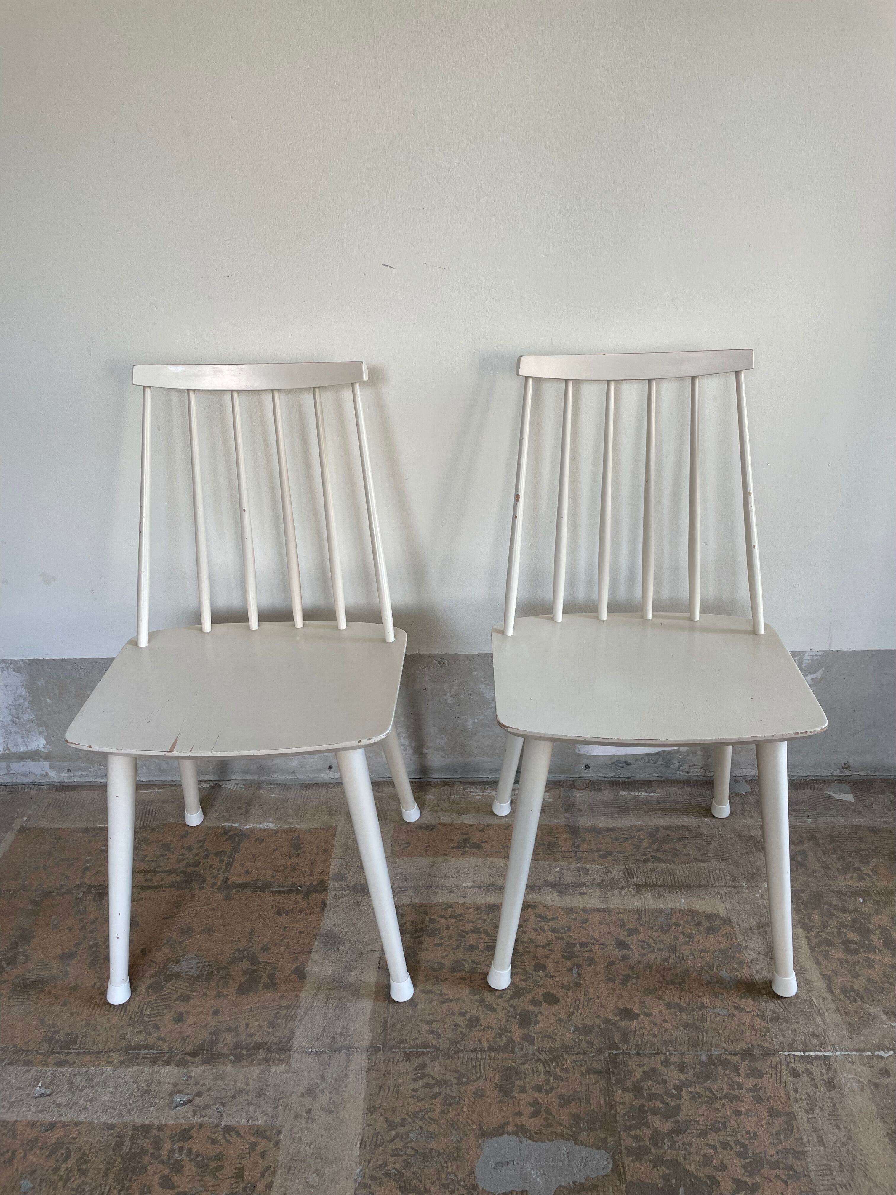 Two white, wooden Farstrup chairs, model 216