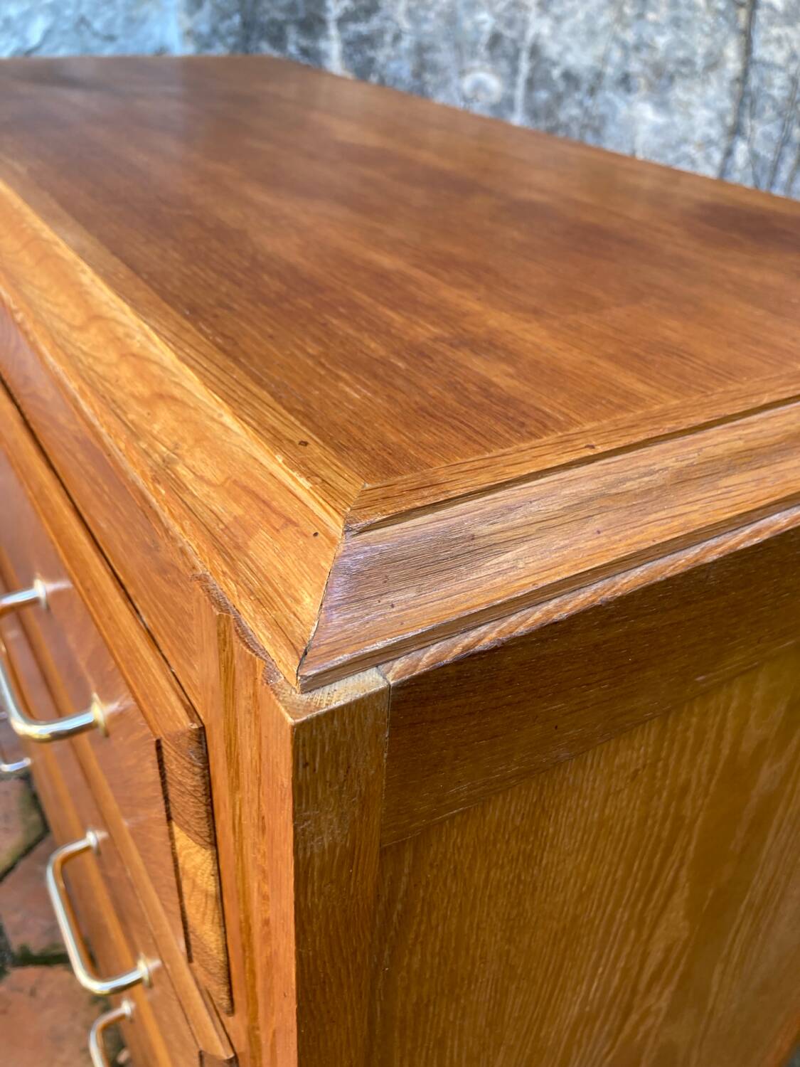 Vintage chest of drawers with compass feet