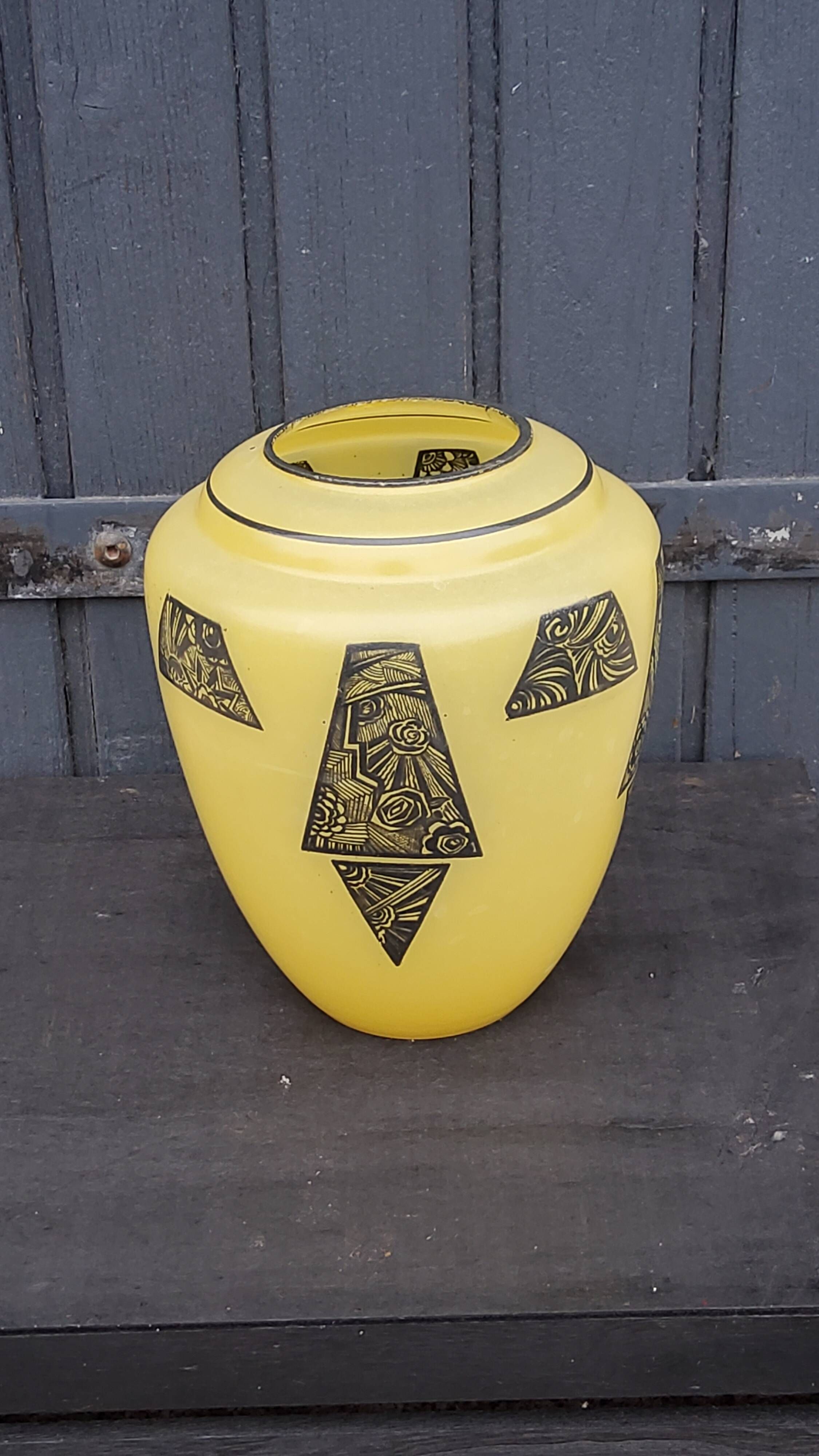 Art deco glass vase signed Legras from the 1930s