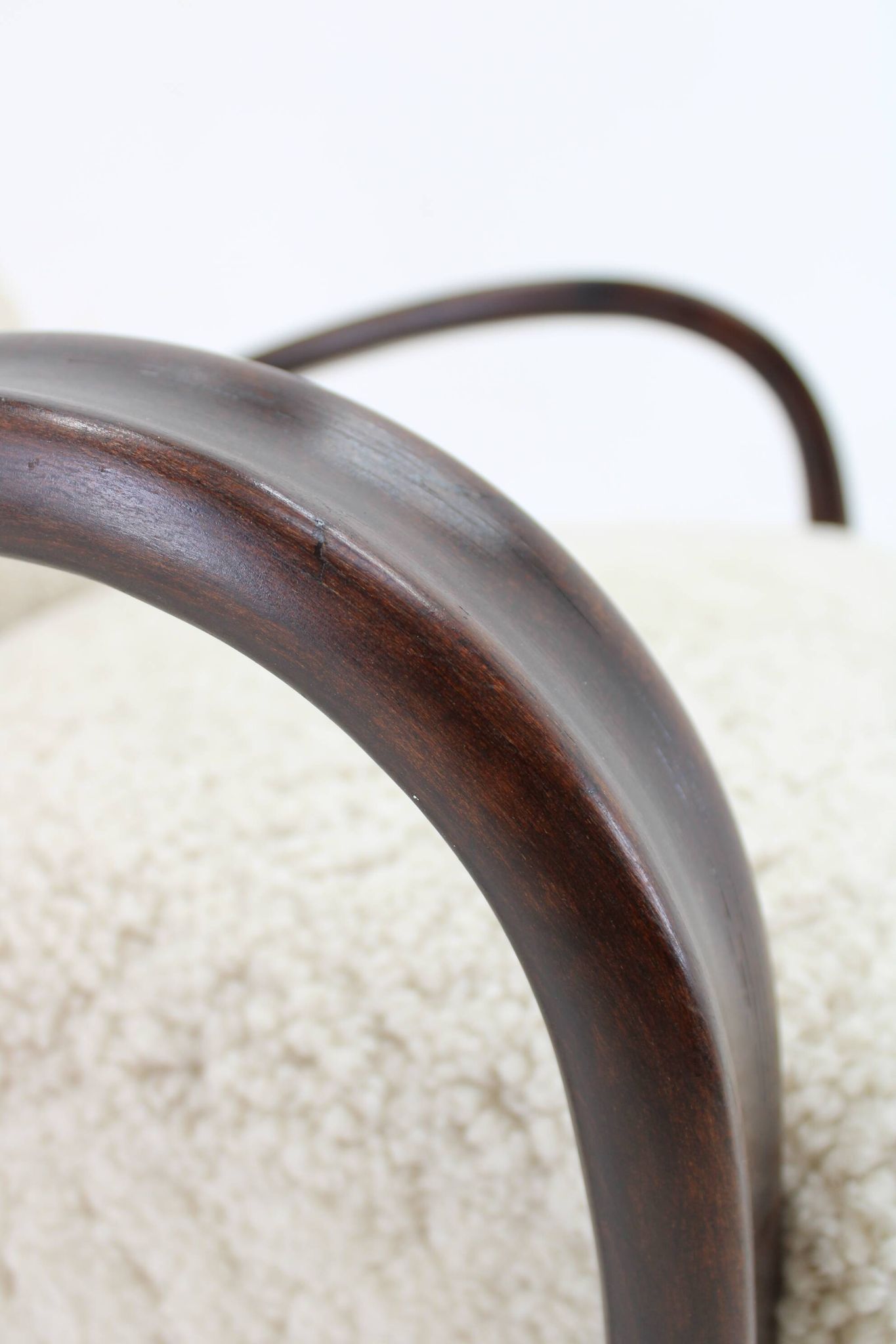 1930s Jindrich Halabala Thonet H-269 Armchair in Sheepskin, Restored