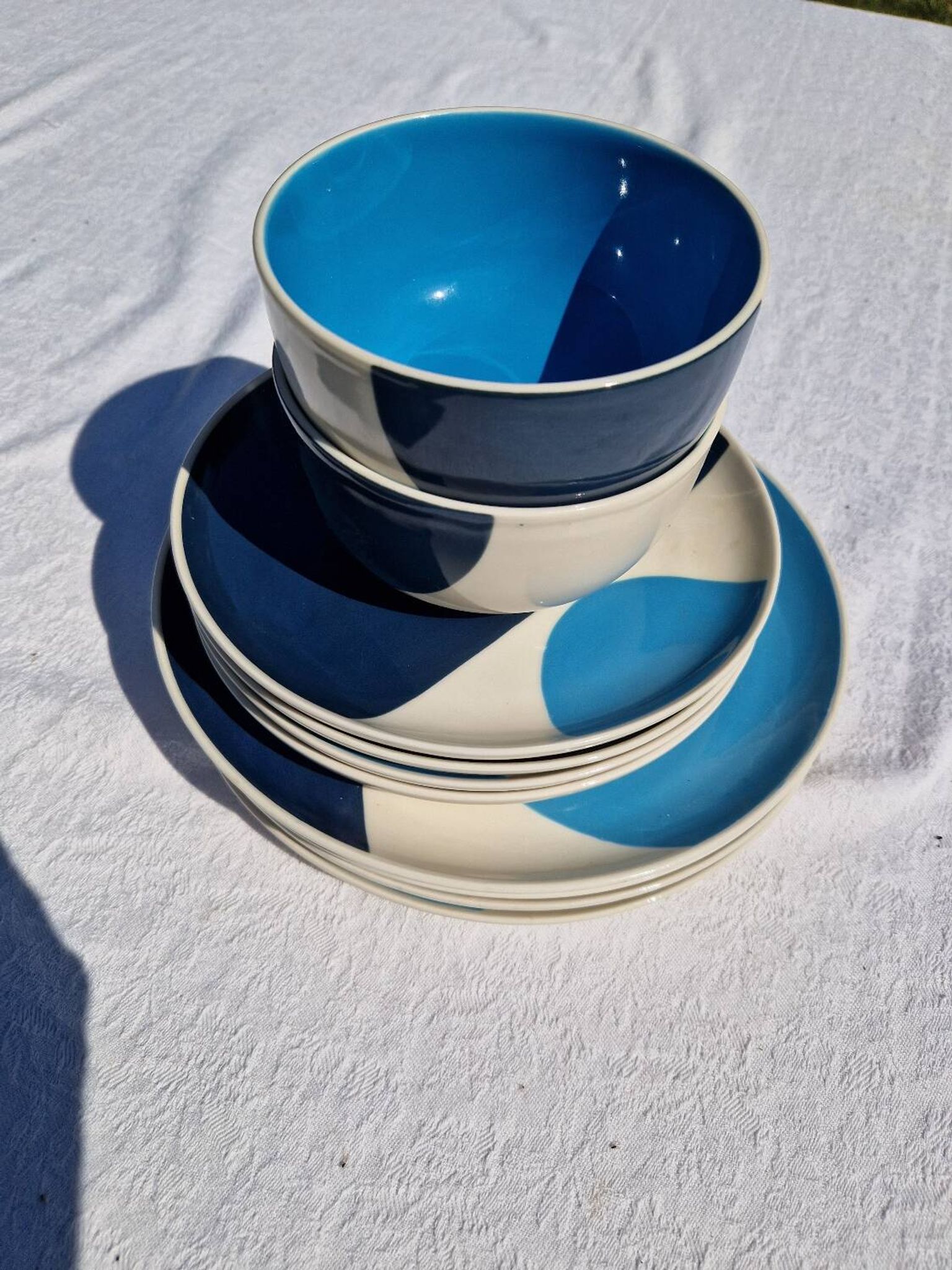 Set of 8 Plates and 2 Bowls Julie Goodwin Habitat Longitude Blue Stoneware Style