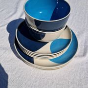 Set of 8 Plates and 2 Bowls Julie Goodwin Habitat Longitude Blue Stoneware Style