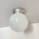 Old globe in opaline vintage wall or ceiling light diameter 15 cm and aluminum base LAMP-7127