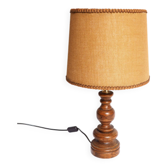 Turned wooden lamp base