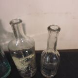 3 old blown glass bottles