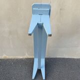 Blue painted wooden bench