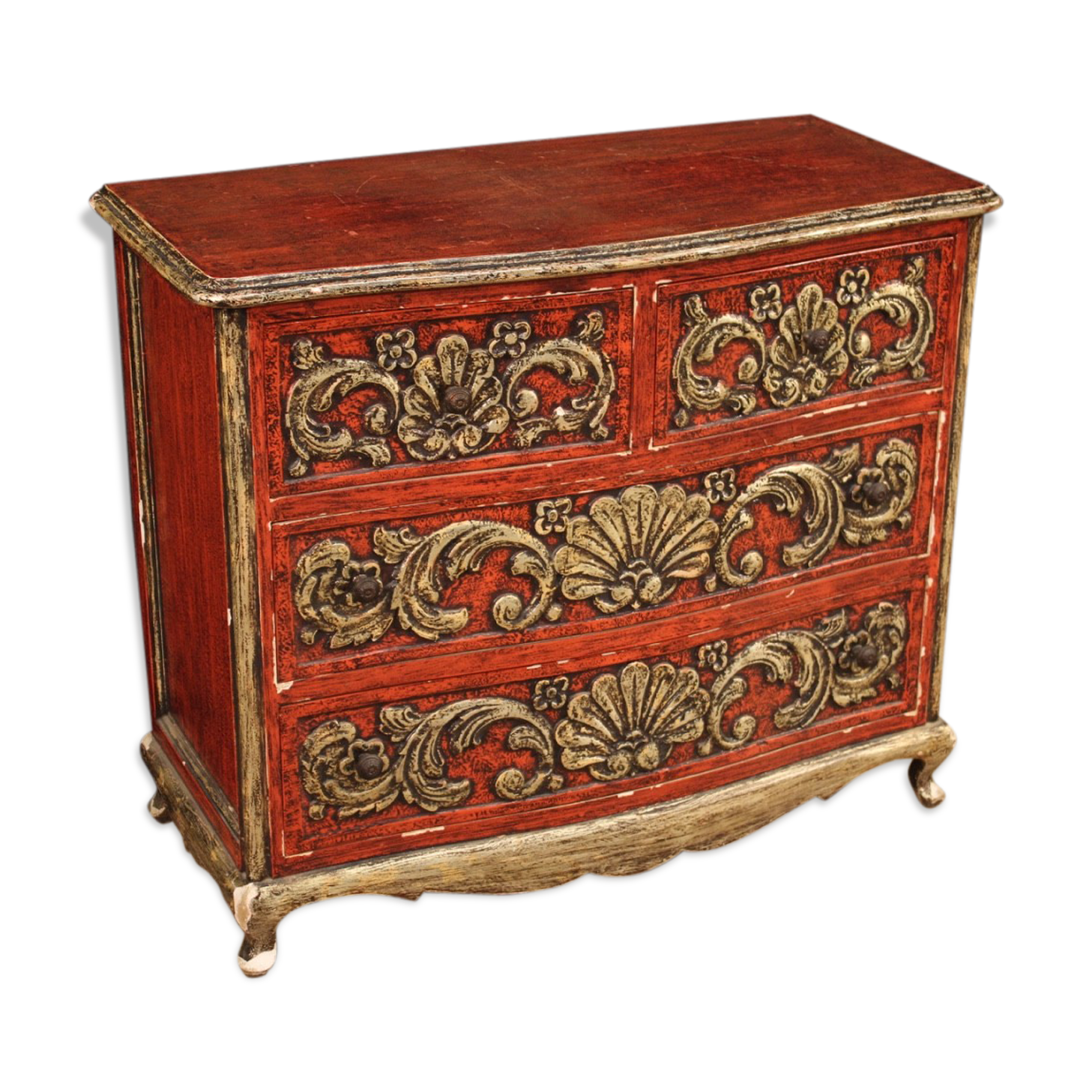 Spanish lacquered and silvered dresser