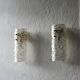 Vintage Textured Glass and Brass Wall Sconces by J. T. Kalmar, Set of 2