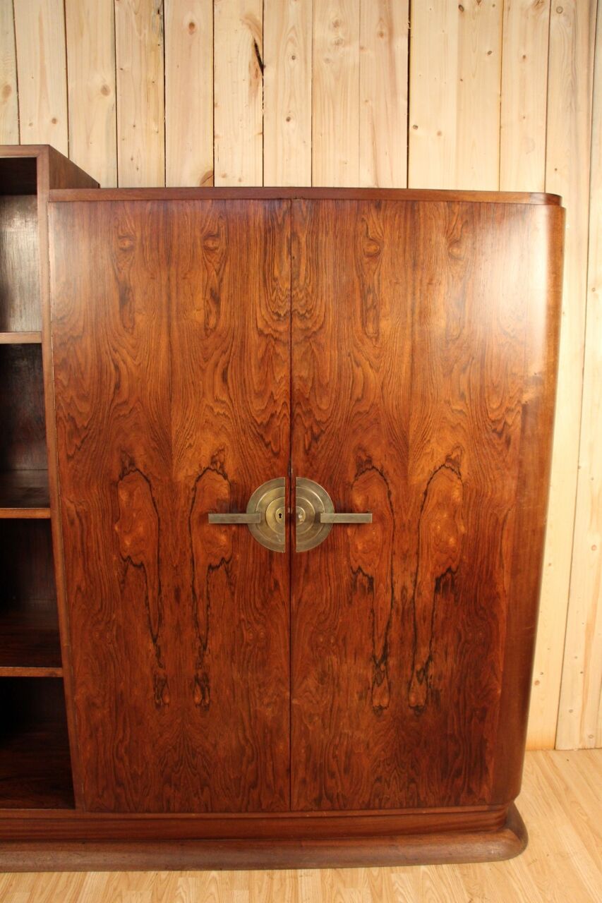 Asymmetrical art deco rosewood veneer cabinet