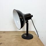 Lampe de table vintage en émail noir, 1950s