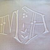 Antique linen sheet - MA monogram - 205 x 285 cm (dl)