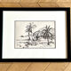 Ink drawing, The leeward coast, Jeannine Hervé