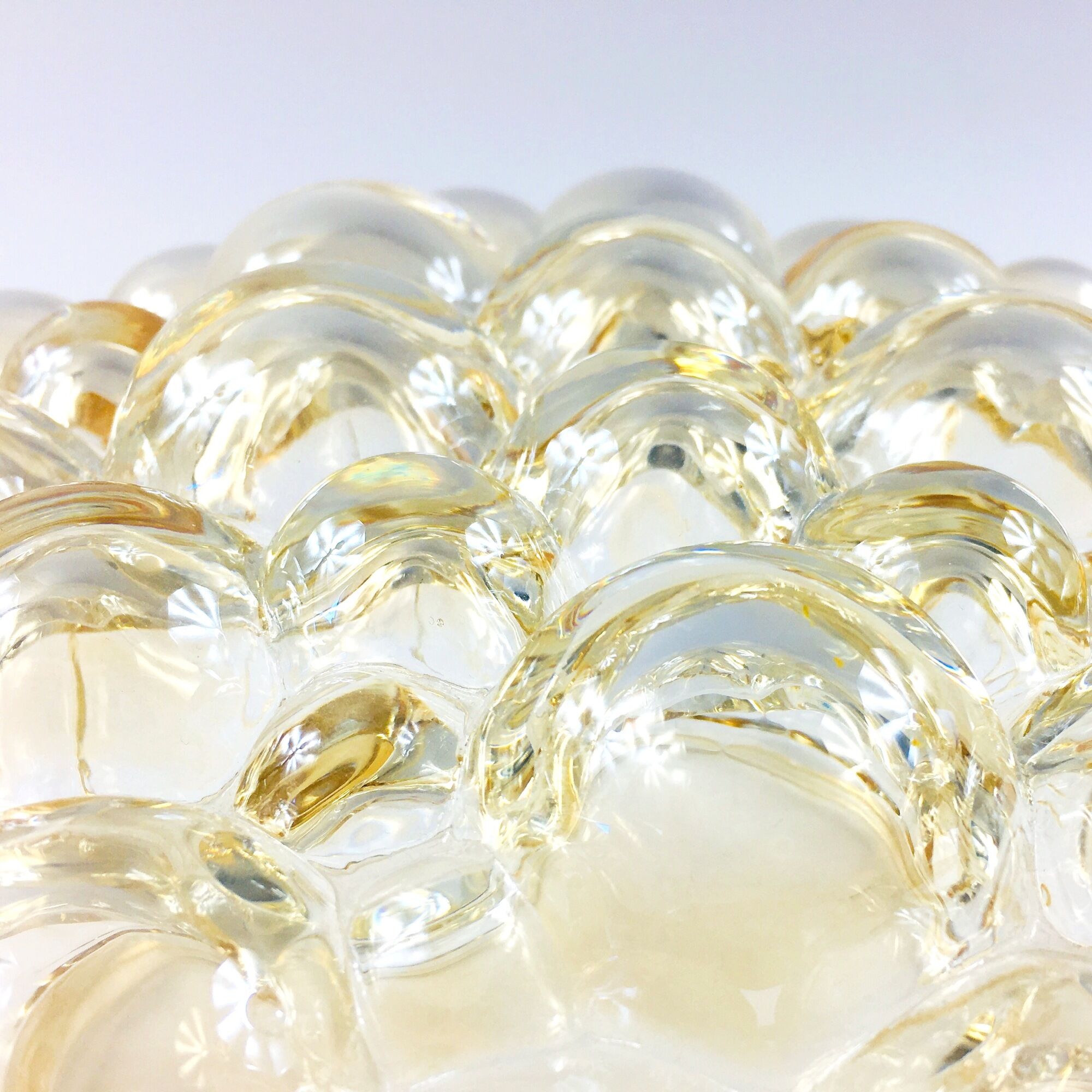 Amber bubble glass flush mount by Helena Tynell For Limburg, Germany, 1970s