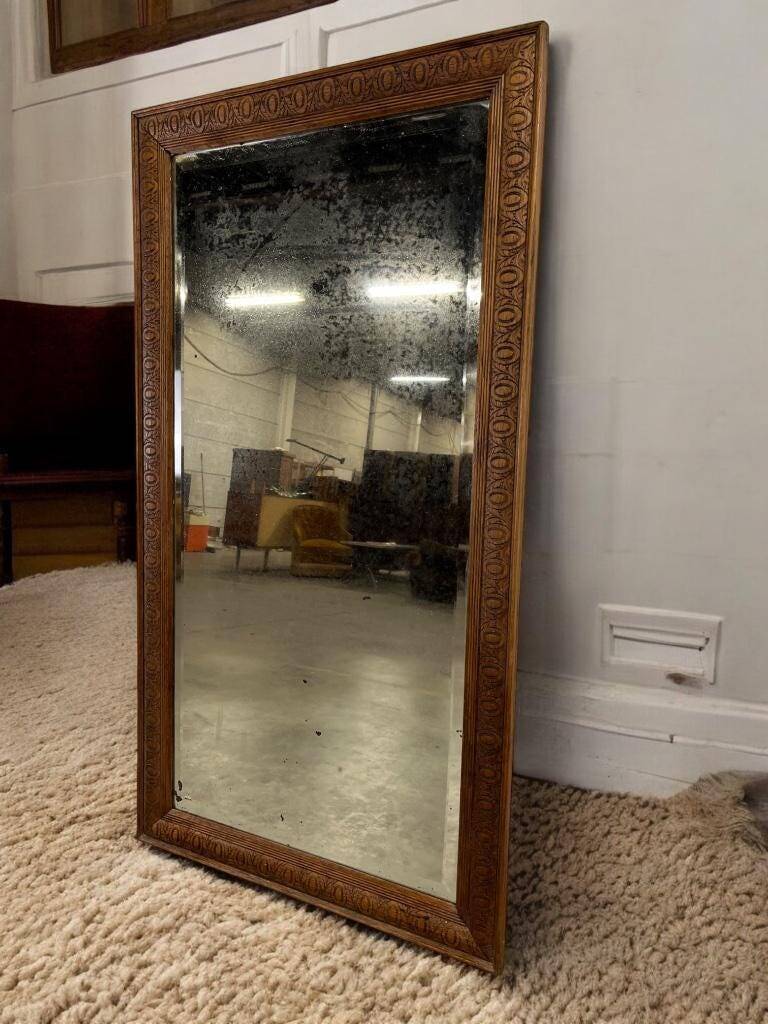 Vintage wooden wall mirror