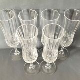 Set of 6 crystalline champagne flutes cut
