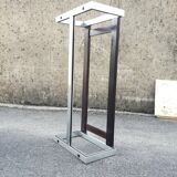 Rectangular coffee table in travertine, glass and aluminium L120