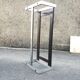 Rectangular coffee table in travertine, glass and aluminium L120