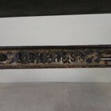 Industrial table, garden table with hard stone slab on cast iron frame, 1930s