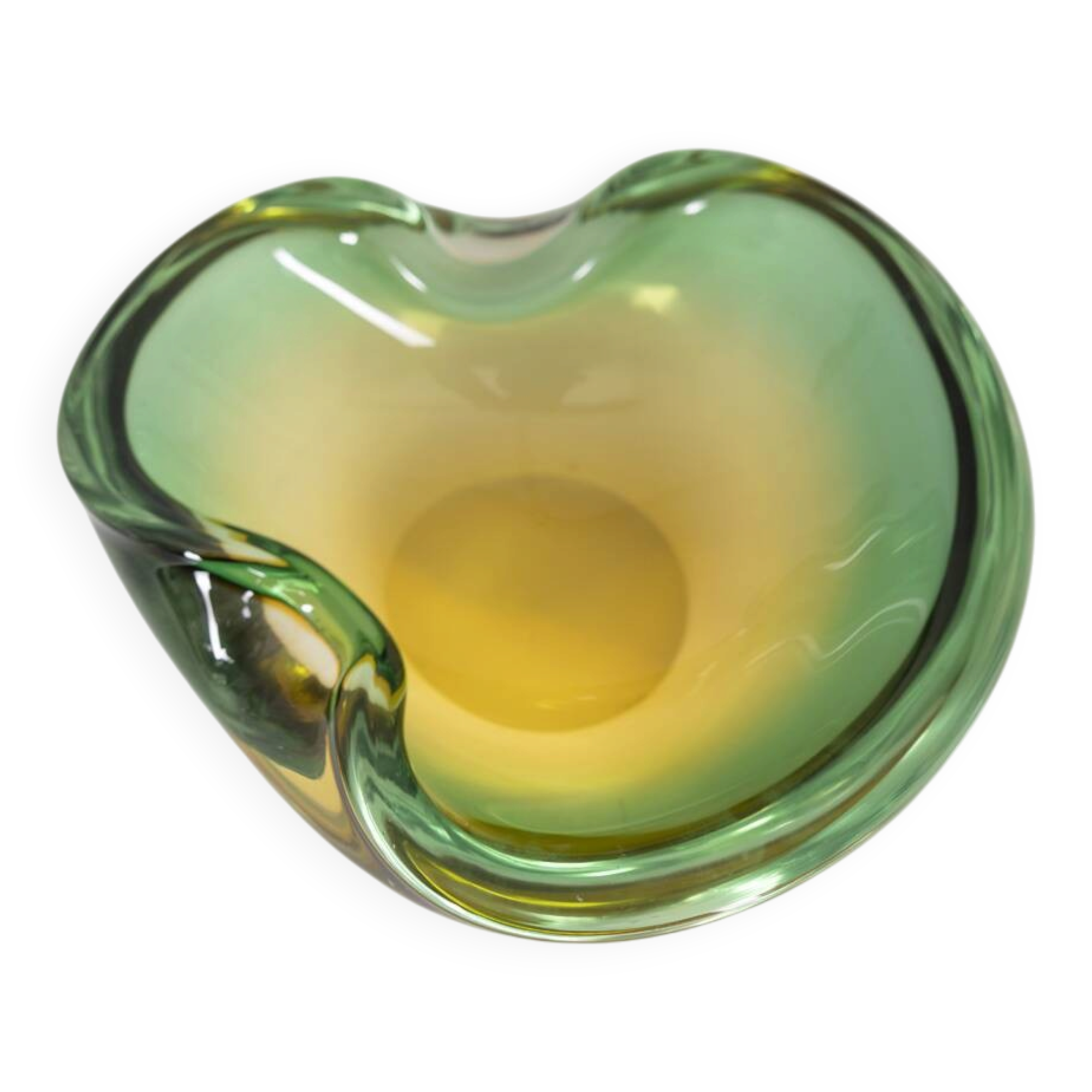 Vintage 1970s Murano glass submerged Italian design emptier tray