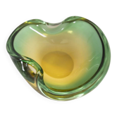 Vide-poche italien en verre de Murano des années 1970 au design immergé.