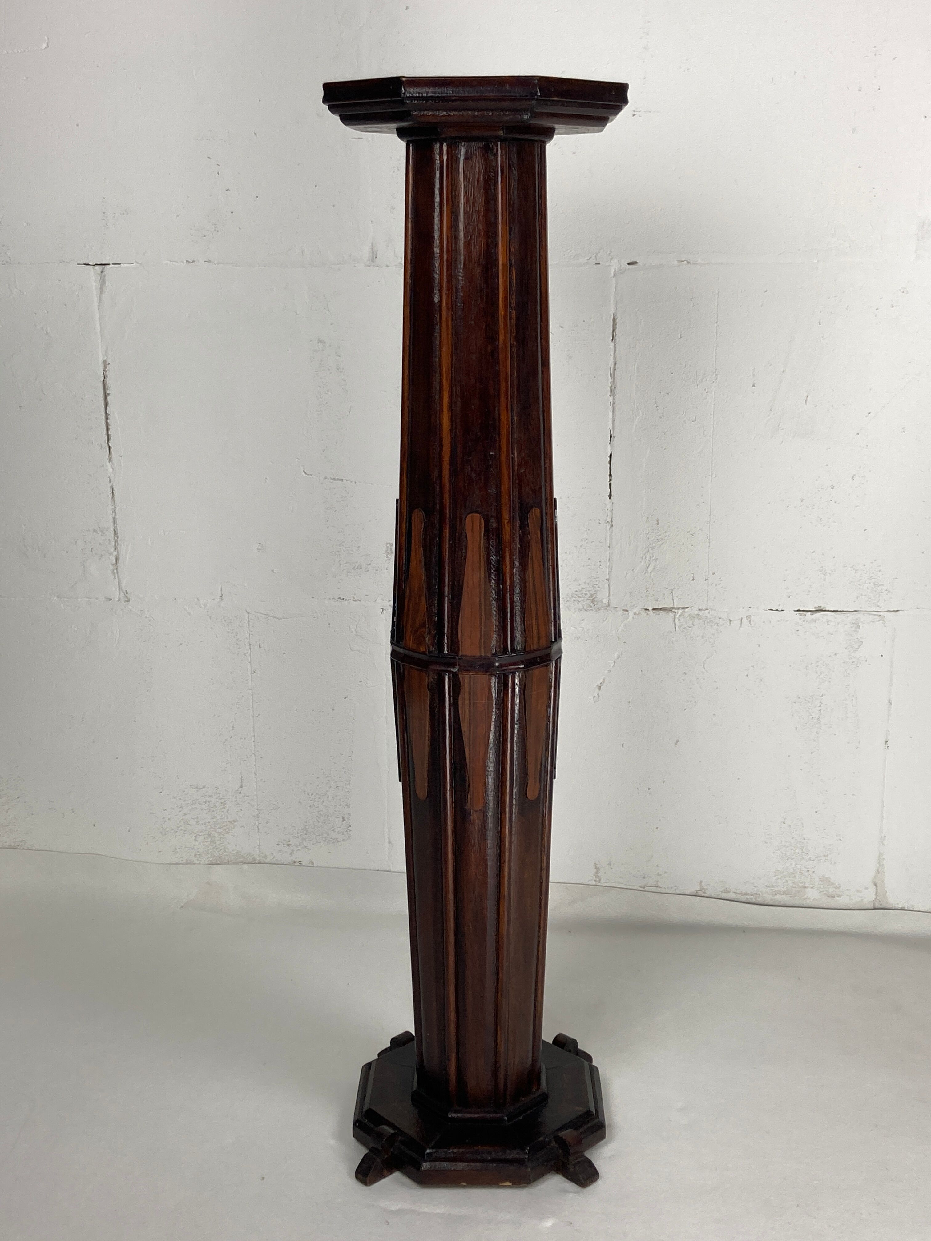 Dutch Art Deco Amsterdam School pedestal or plant stand, 1920s