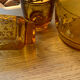 Carafe and 6 amber glasses set
