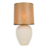 Vintage Organic Ribbed Plaster Table Lamp, 1970s