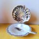 Shell butter dish and stainless steel knife