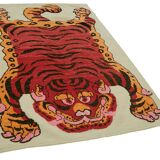 Tapis tigre turc en laine noué à la main 142 cm x 227 cm