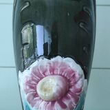 Barbotine vase 1900 signed Gustave de Bruyn