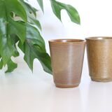 Set de 2 verres en grès, Digoin, vintage