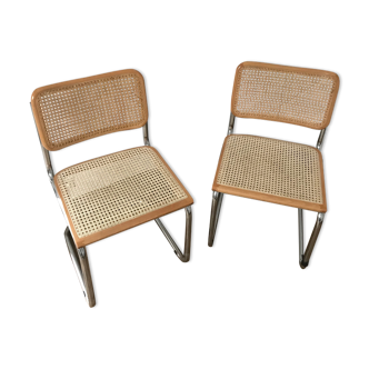 Chaises beige Cesca B32 de Marcel Breuer