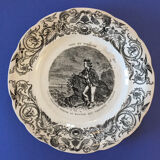 Set of 6 talking plates Sarreguemines "Paul and Virginie"