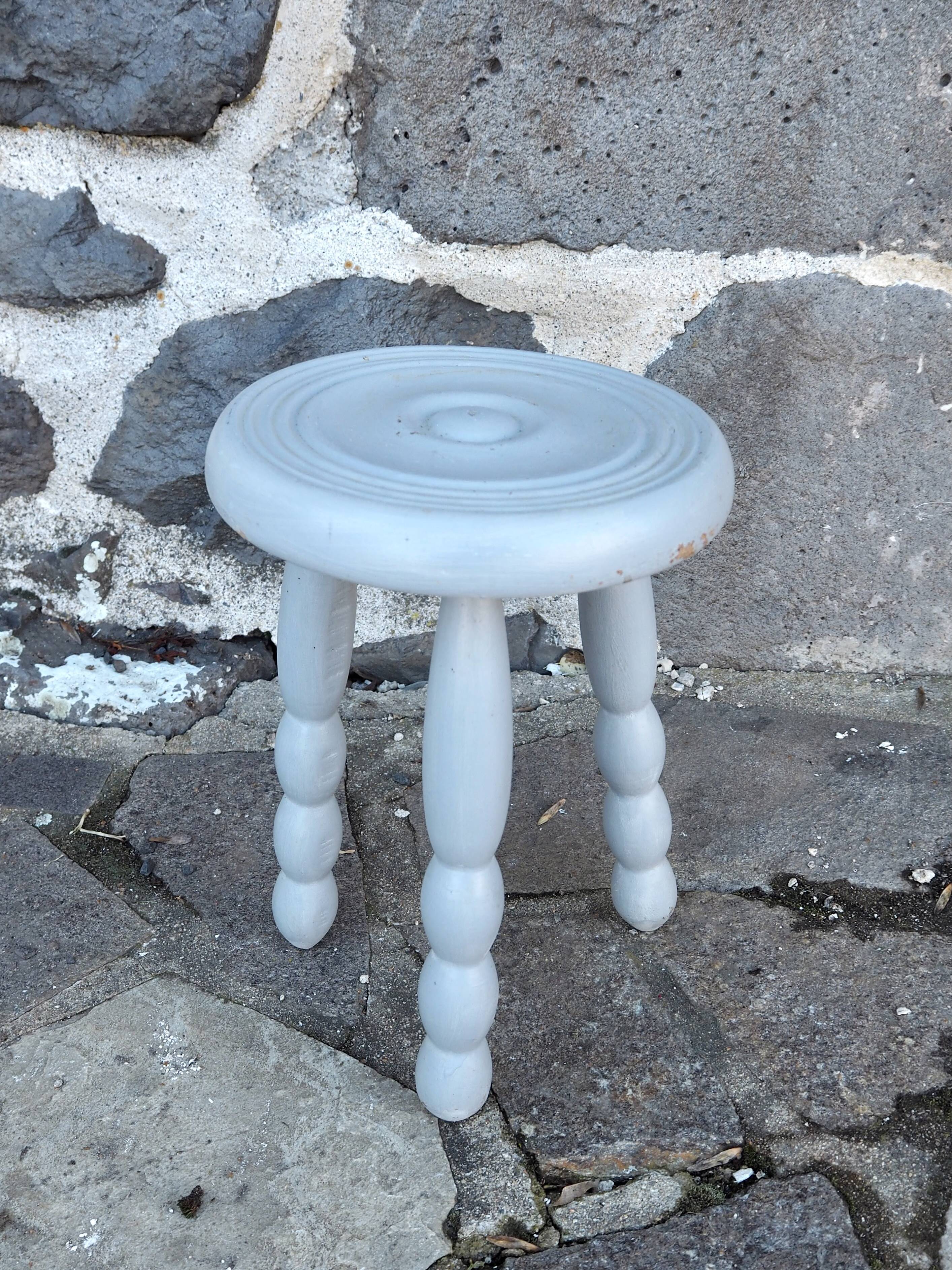 Blue-grey tripod stool