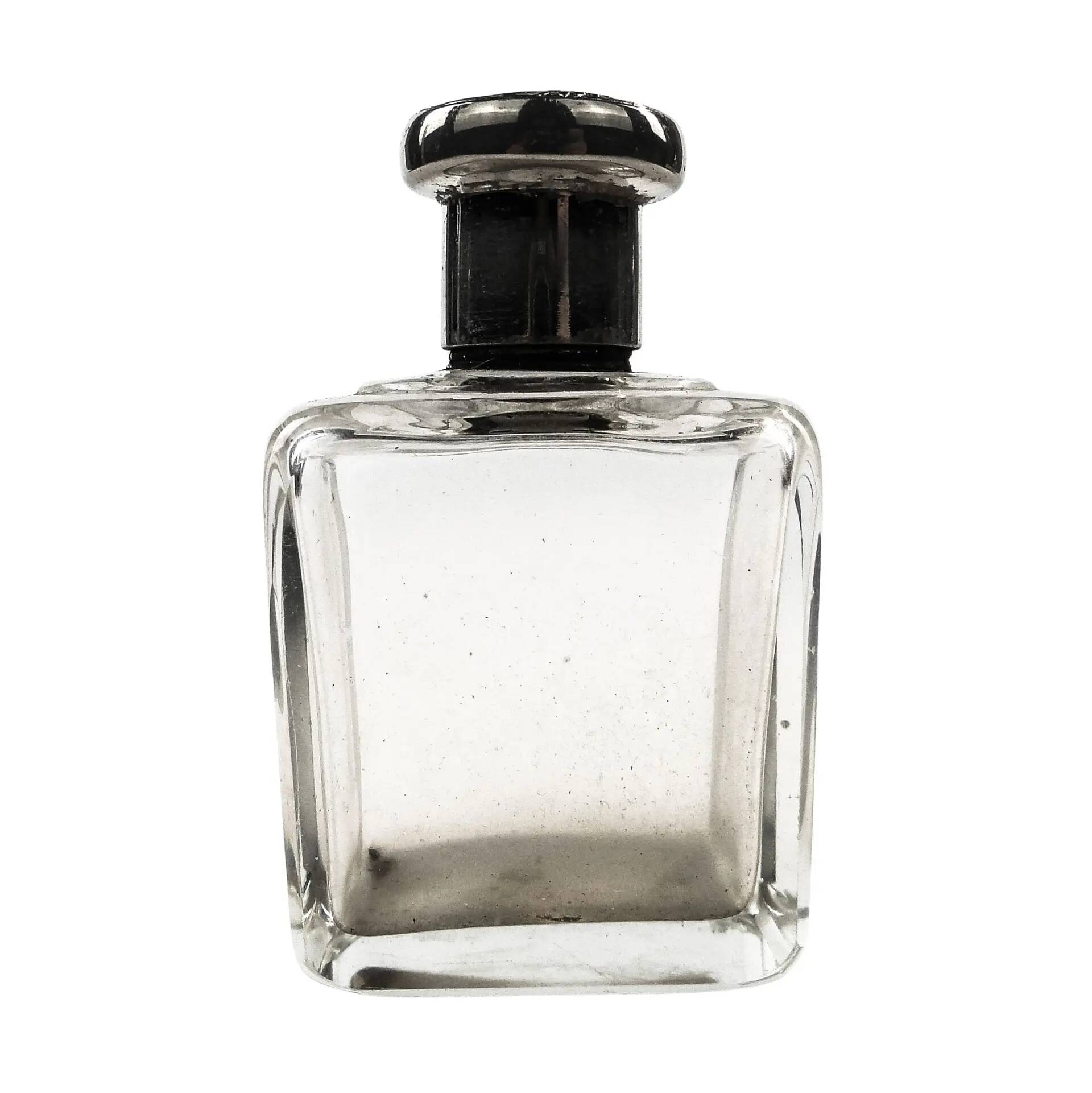 Art Deco hip flask, crystal, France, 1930s