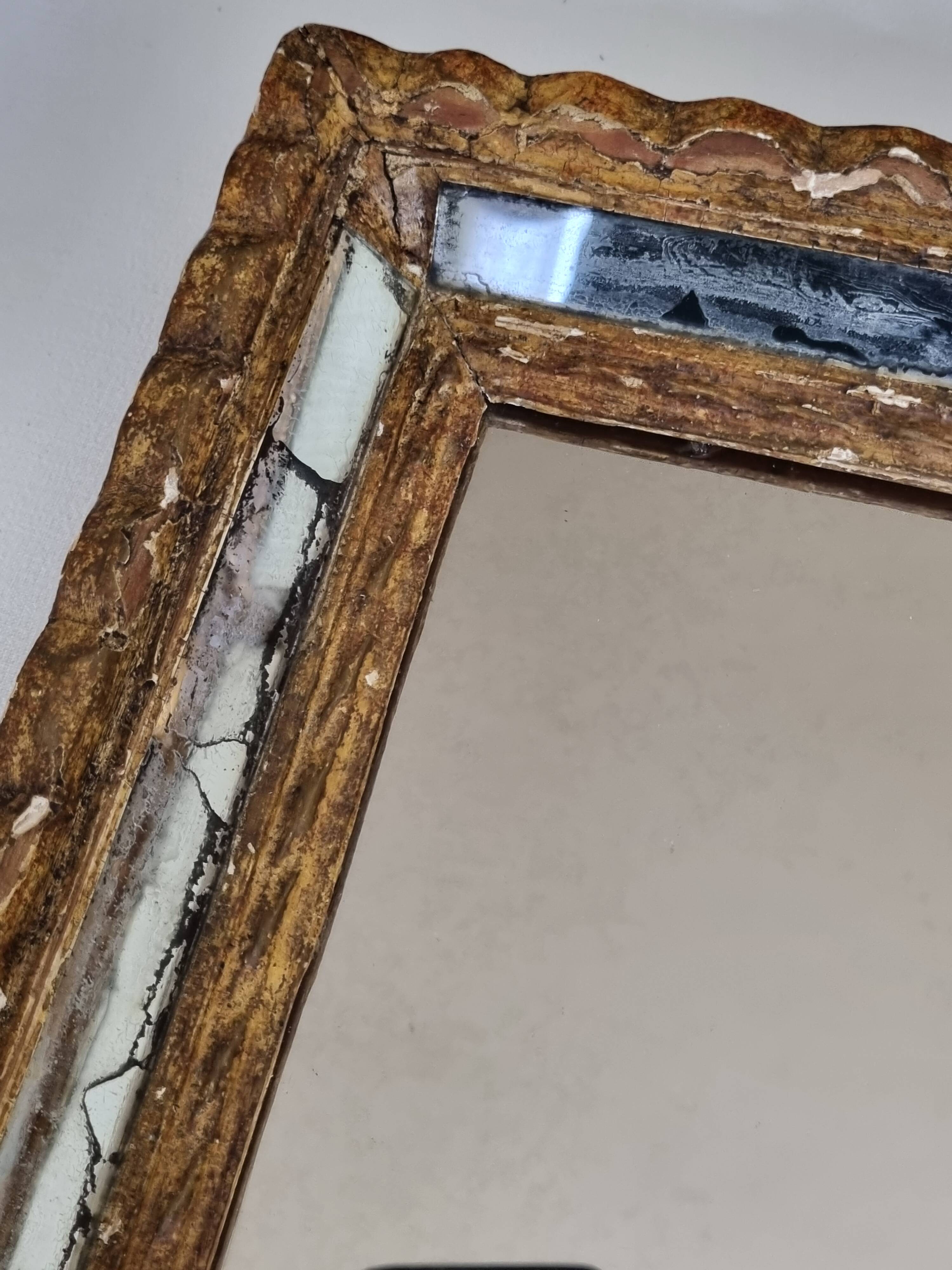 Antique Venetian style mirror with beads, 27 x 32 cm
