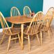 Retro Ercol Planktop Dining Table & Six Windsor Chairs