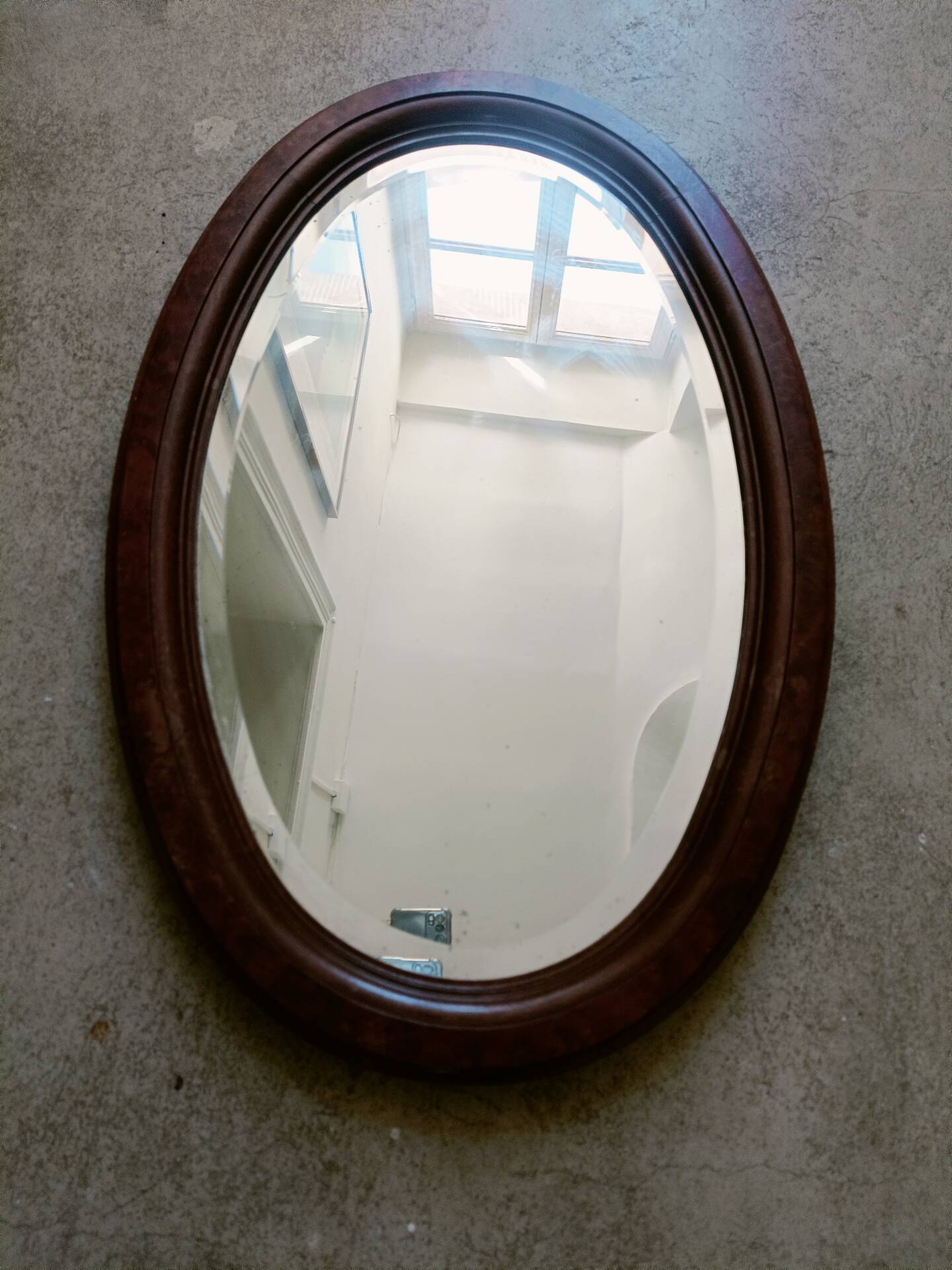 Miroir ovale biseauté Art Déco
