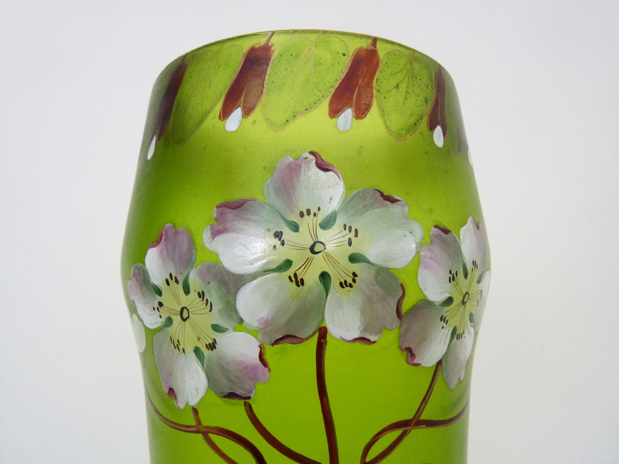 Art nouveau vase enamelled floral decoration, 27.5 cm - 10.82"