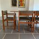 Set 6 chairs and 2 vintage Scandinavian teak and tweed chairs
