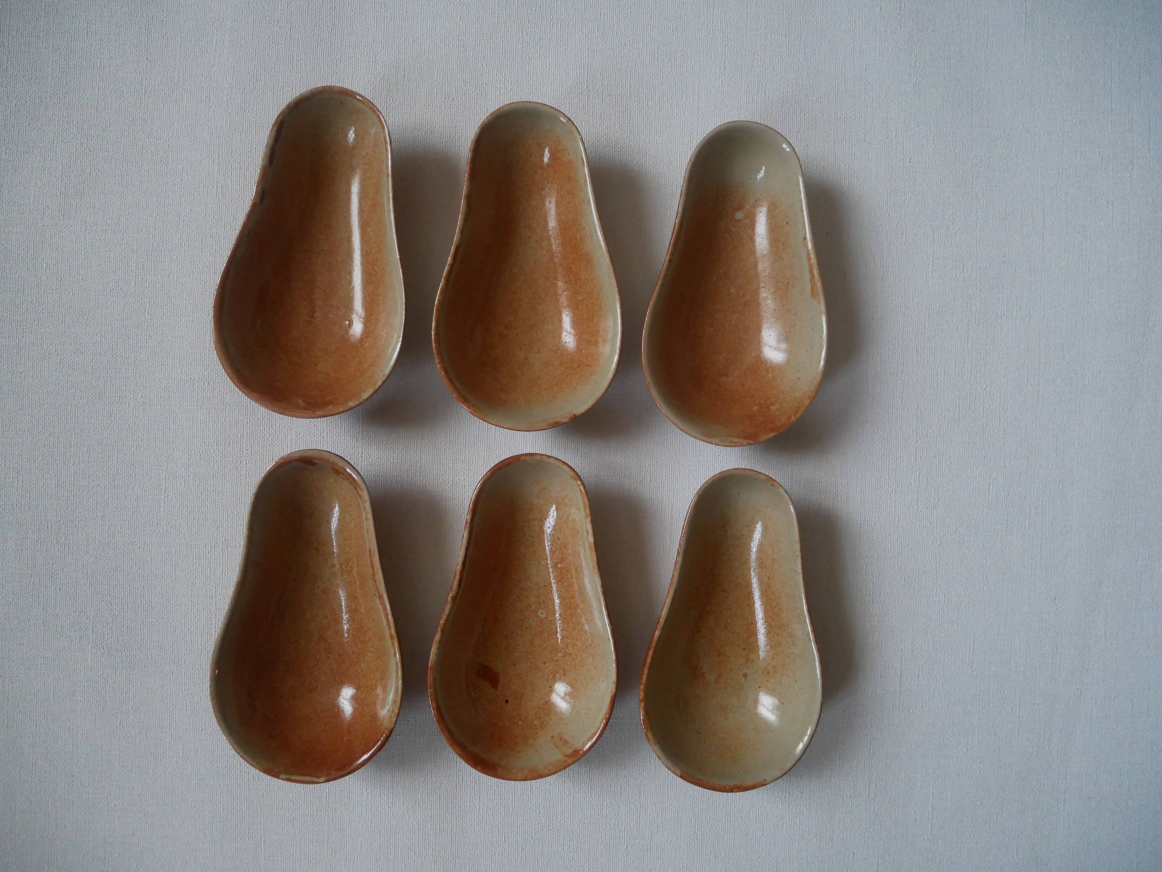 Handmade stoneware avocado dinner set