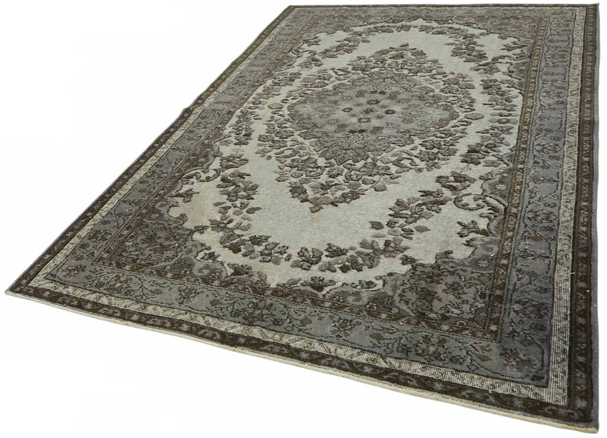 Overdyed Wool Vintage Handmade Carved Rug 190 cm x 280 cm