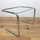 Chrome and glass side table