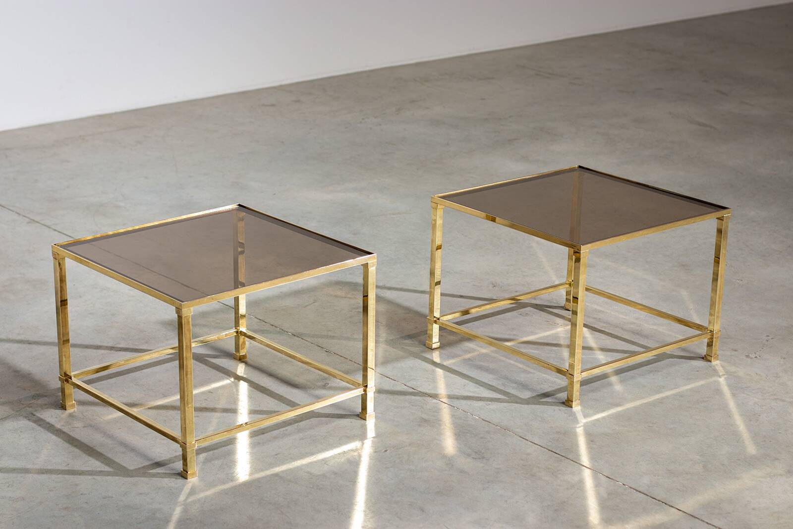 Brass structure side tables 1970 France circa 1970