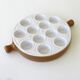 Emile Henry snail service - 2 Pans 12 holes - Brown caquelons