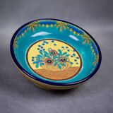 Longwy cloisonné enamel footed bowl – Art Deco floral decoration